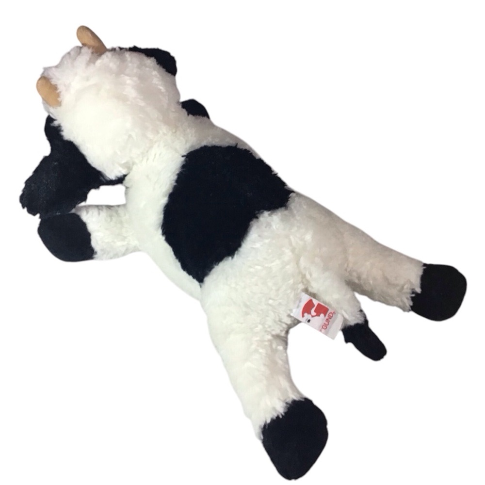 Gund Cow Stuffed Animal Dairy Holstein Plush Black White - Picture 4 of 13